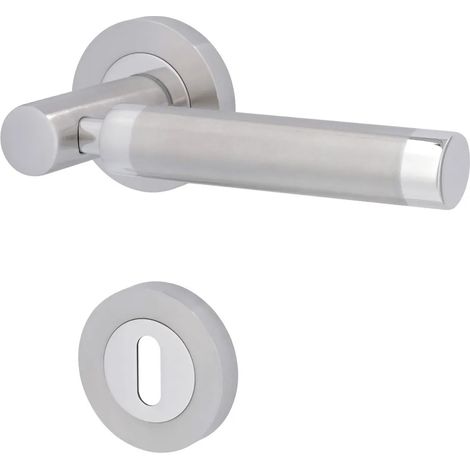 Jeu de rosaces Alpertec BB en acier inoxydable massif argenté rond (1/3)