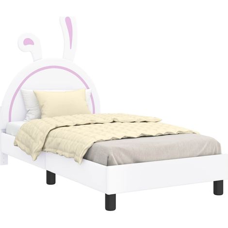 Children's Bed Frame with Headboard White 80 x 160 cm PU vidaXL