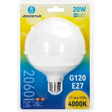 lampadina led globo lampadario A120 E27 20 watt F bianco naturale (1/4)
