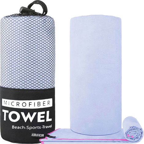 Serviette de Sport en Microfibre Séchage Rapide Double Face - Serviette Fitness, Yoga et Natation Portable 40x80 cm - Violet Lavande-x