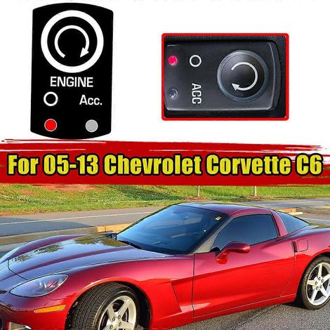 1x autocollant de réparation noir pour bouton de démarrage/arrêt Corvette C6 2005-2013 (1/4)