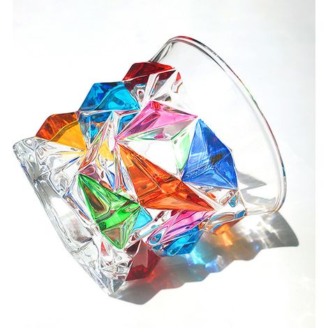 Verre à whisky court multicolore de 320 ml pour la maison (1/5)