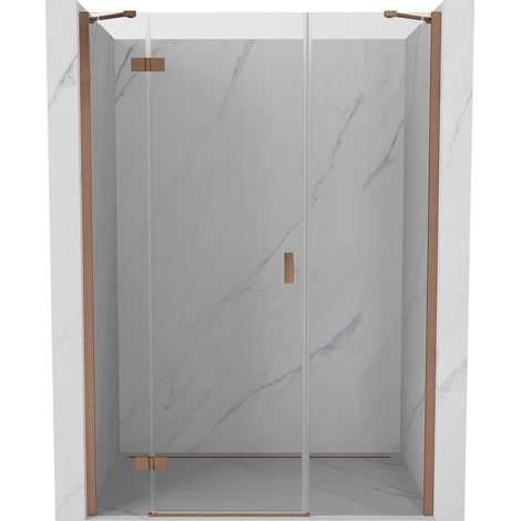 Mexen Mist-H porte doccia a battente sinistra 140 cm, trasparente, rame spazzolato - 8A5-140-001-65-00-L (1/5)