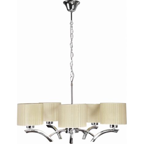 Lampadario Candellux Draga 35-04222 5xE27 cromo ecru metallo (1/2)