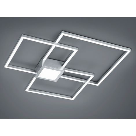 Große LED Deckenleuchte HYDRA dimmbar & extra flach, Silber, Breite 65cm