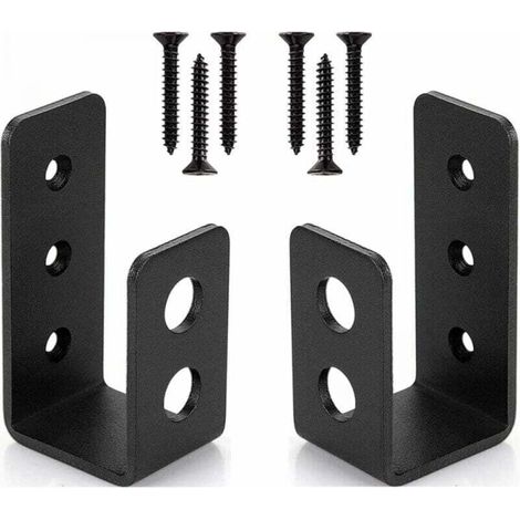Lot de 2 supports de porte robustes en acier pour portes 2x4, barre de sécurité en U (1/4)