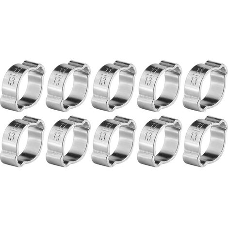 10 Stück verstellbare Schlauchschellen aus Edelstahl (11-13 mm)