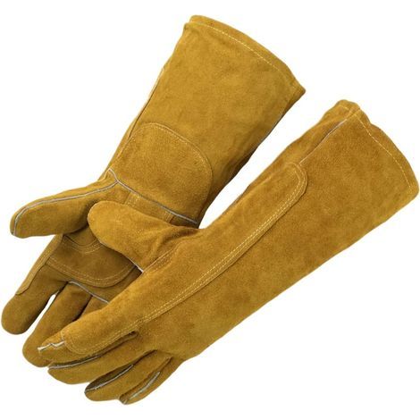 Reboot Welding Gloves, Heat Resistant Gloves, Fireproof Gloves for Wood Burners, Split Cowhide Leather Welding Gloves, Rigging Gloves, BBQ Gloves, Wood Stove (1/5)