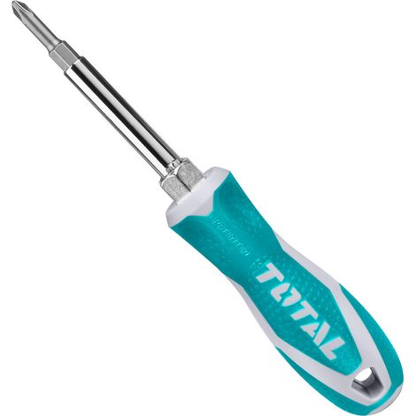 TOTAL - Set Giravite Portainserti 6 in 1  Acciaio Cromo-Vanadio  Impugnatura Ergonomica Bimateriale  2 Inserti Doppia Impronta  Bussole 6 mm e 8 mm, 6 Puntas, Lega di Acciaio (1/5)
