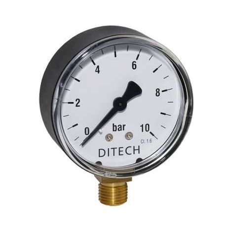 Manometer Anschluss unten 0-10 bar 63mm 1/4''