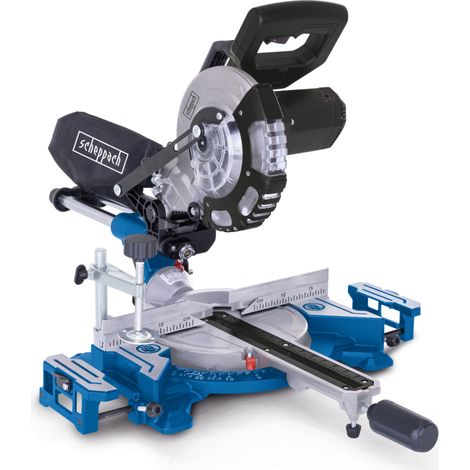 Scheppach Scie à onglet HM185 – 1400 W – Lame 185 mm – Largeur de coupe 240 mm – Lame inclinable à -45° – Laser de précision