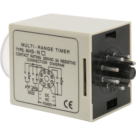 Relais Temporisateur Mini Ajustable, Mode A et B, Temporisations Multiples, AH3 Normalement Fermé, AC220V 50/60Hz (1/5)