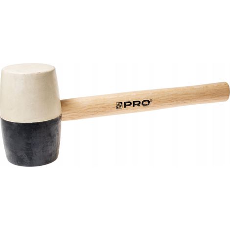 Gummihammer schwarz-weiß PRO Fachmayer Holz 370 g (1/2)