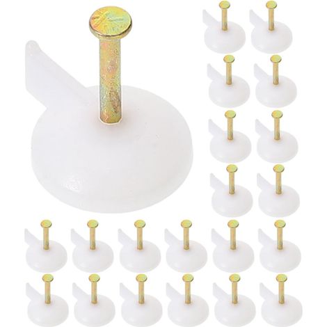 45 Pièces Clou Béton Mur Punaises Métalliques Blanches, Fixation Polyvalente pour Décorations et Rideaux Murs et Canapés (1/4)