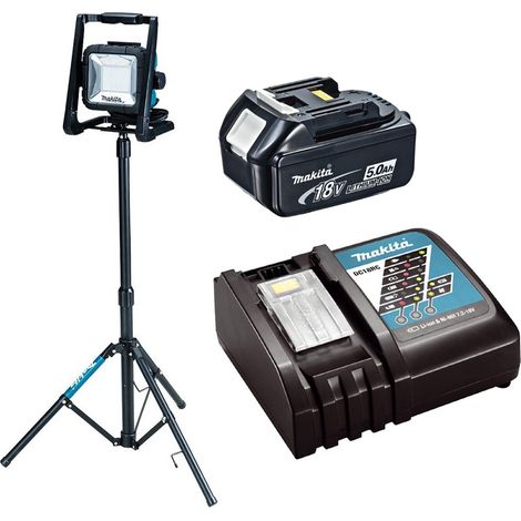 Makita DML805 18v 110v LXT LED Work Light Site Light + Tripod + 5AH Battery (1/4)
