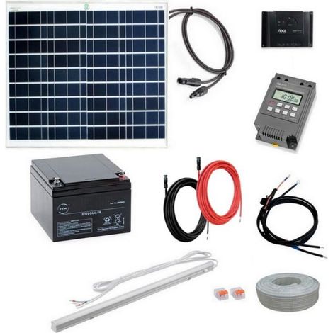 Kit éclairage solaire programmable type Abri bus 50W
