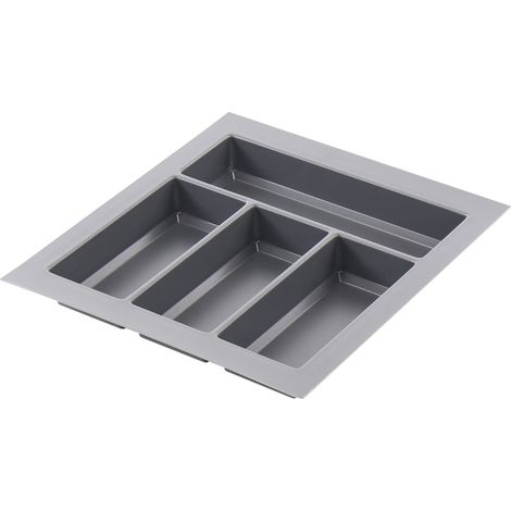 Agoform Besteckeinsatz Classico kürzbar 440x390x50,5mm, Kunststoff schiefergrau