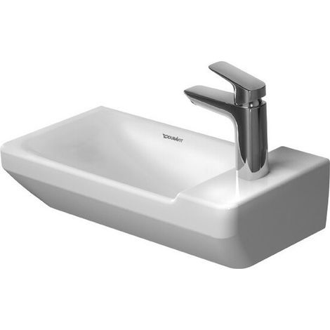 Lave-mains Duravit P3 Comforts sans trop pleinavec plage de robinettrie 500x260mm 1 trou de robinetterie blanc