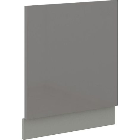 Frontblende Geschirrspüler integriert 60 cm Grau Hochglanz Küche Grey Bianca (1/2)