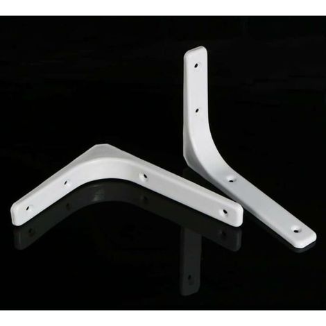 Support D Etagere - Metal Blanc Brillant - 200x150x30 mm - Murale - 2 Pieces (1/4)