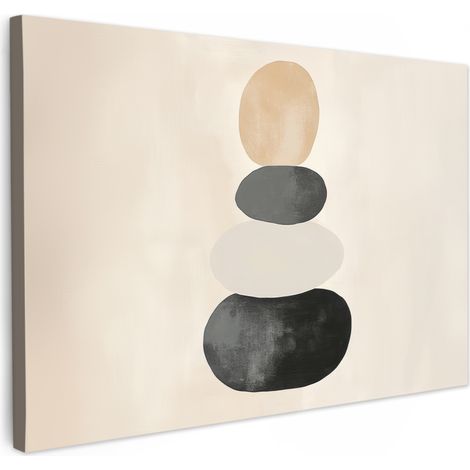 CUADRO EN LIENZO Japandi - Wabi sabi - Beige Lienzo Grande 140x90 cm