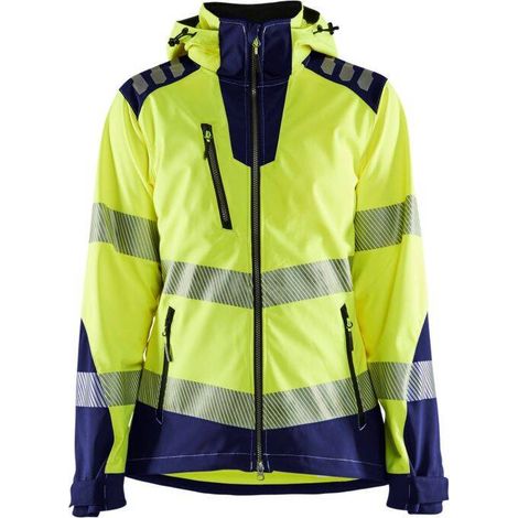 Veste de travail softshell haute visibilité femme 4791 - Jaune fluo/Marine L (1/5)
