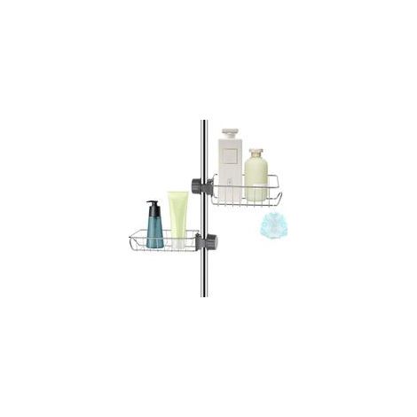 2x Étagère Douche Sans Percage Inox, Étagère Salle de Bain Télescopique Inoxydable, Tablette Support Douche, Porte Savon Barre Douche, Serviteur Douche pour Shampooing (1/5)