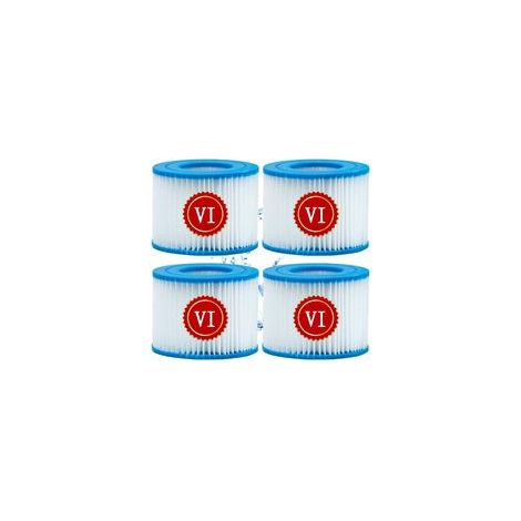 Cartouche defiltre Piscine Type VI, pour Bestway Type VI Pool Filter, Taille 6-58323 pour Filtre Spa pour bestway pour Lay-z-Spa Miami, Vegas, Monaco, pour Nettoyage Filtre Spa, 4Pcs (1/5)