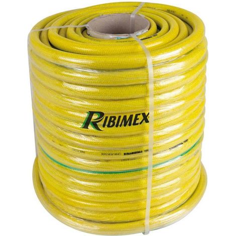 Tuyau de Arrosage Antivrille 100m 15mm - Jaune - Résistant et Flexible - D-Work