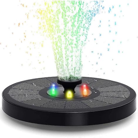 3-Watt-Solarbrunnen mit 7 LED-Effekten, 2000-mAh-Akku, Solarpumpe für Teich, Wasserspiel, Springbrunnenpumpe [jkw] (1/5)