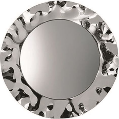 Specchio tondo DANCE con cornice in vetro mosso D120 cm Fume' (1/3)