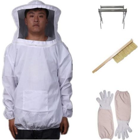 Combinaison Apiculture - Manches Longues Avec Brosse Et Gants - Pour Apiculteur Débutant Ou Confirmé - Kit Complet 4 Pièces (1/4)