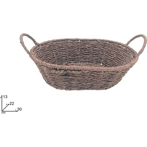 Cesta Ovale Regalo Festività Natale Pasqua Marrone 30 x 22 cm (1/2)