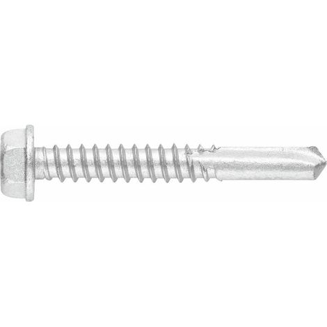 Tornillo autoperforante de acero inoxidable bimaterial con cabeza hexagonal - Punta de taladro nº 5, tornillo 5,5 x 80 - Caja de 250 (1/2)