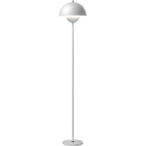 Lámpara de Pie para Salón Moderna avec Pantalla de Cuenco Interruptor de Pie Casquillo E27 Sin Bombilla Ø30x155 cm Plata (1/5)