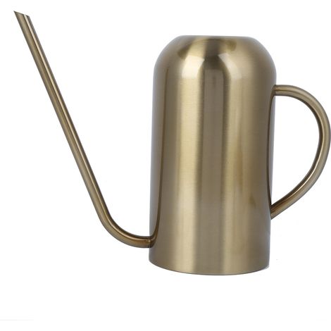 Arrosoir à long bec en acier inoxydable, pot d'arrosage pour jardin, outil d'irrigation, doré, 1,5 L (1/5)