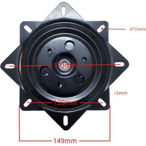 Plateau tournant Universel pour Meubles en métal, ferrure rotative Lourde, Plateau Rotatif pivotant à 360 °, 1501501.5 mm, capacité de Charge de 250 kg, pour tabourets, Tables