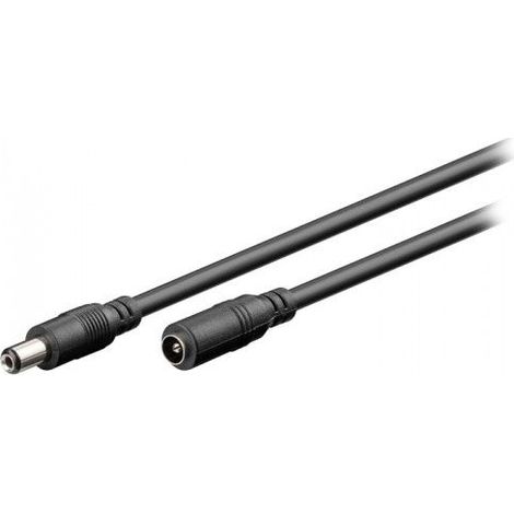 Cable alimentacion DC hembra-macho 5.5 x 2.5 mm 10 M Negro