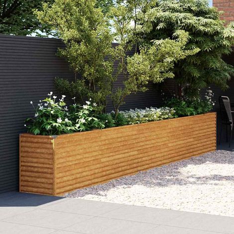 Jardinière surélevée-Pot de fleur-Bac à fleurs 482 x 50 x 69 cm Acier Corten (1/5)