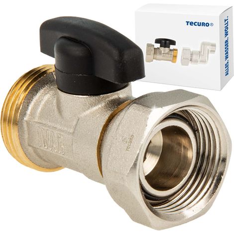 tecuro Kugelventil mit Eurokonus 3/4 Zoll ÜWM x AG, DN 20, Messing vernickelt