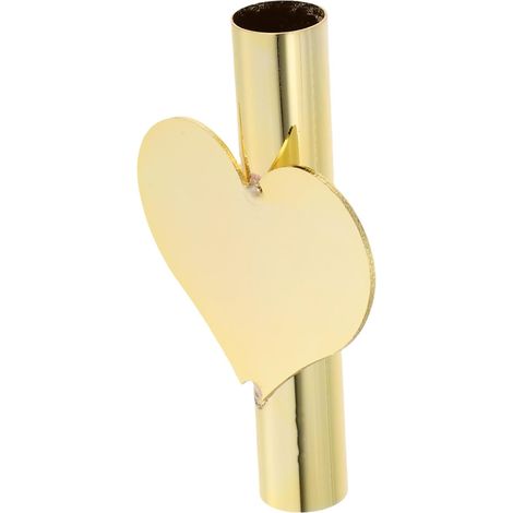 Vase décoratif minimaliste pour compositions florales et décoration murale, motif cœur en fer doré (1/5)