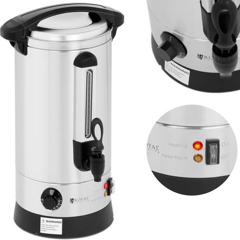 Calentador de agua de acero de doble pared de 8,7 L y 1500 W.