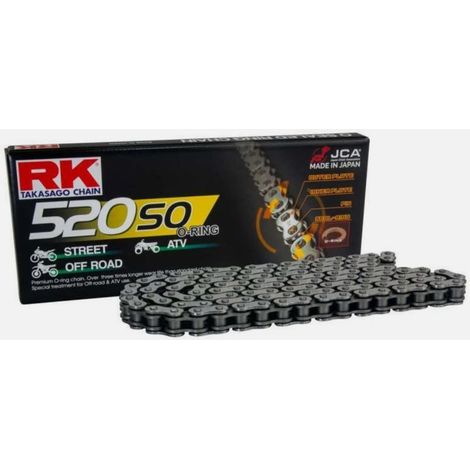 CADENA DE TRANSMISIÓN RK 520SO-120 (JUNTA TÓRICA) CON OLIVA (CLF) INCLUIDA COLOR ESTÁNDAR (CAPACIDAD: HASTA 400 CCM) (30,5 KN)