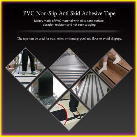keenso Ruban antidérapant (Gris)Coloré 5M5cm PVC Antidérapant Anti-dérapant Adhésif Pour Marche D'Esca jardin outils Gris (1/5)