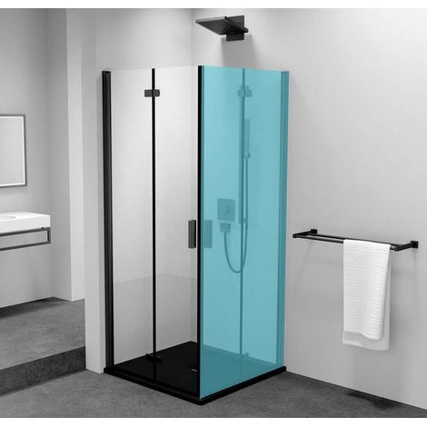 Polysan Zoom Line - Pivot-Duschtür 90 cm, matt schwarz/klares Glas ZL4915BL