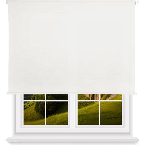 WellHome Estor enrollable translúcido con cadena PVC, 180x250cm Blanco (1/5)