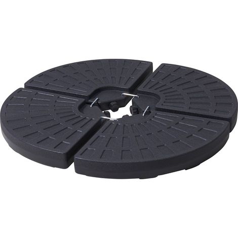 Base negra para sombrilla 4 piezas, 48 x 48 x 7,5 cm
