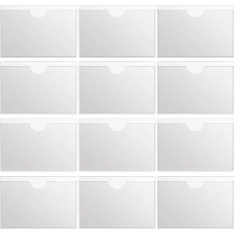 Portadocumentos, fabricado en PVC transparente, adecuado para la sujeción de documentos, formato 6x10 cm (pack de 12).