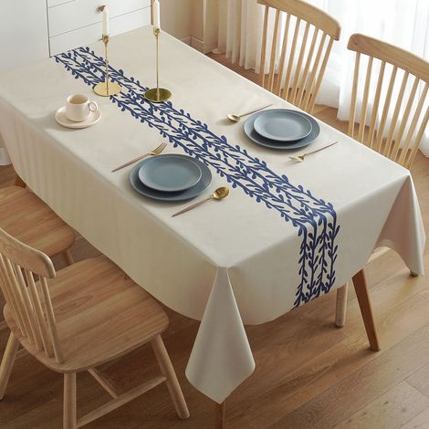 Nappe Rectangulaire Plastique, Nappe Plastique Toile Cirée Rectangulaire Nappe Boheme pour Décoration de Table à Manger de Cuisine (180x140cm)