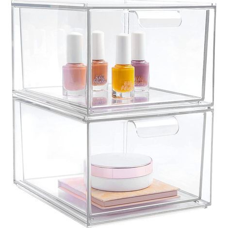 2 Pièces K Cup Organisateur de Dosettes de Café Conteneur de Stockage Tiroirs Empilables pour Crème Suger Coffee Bar Organisateur (1/4)
